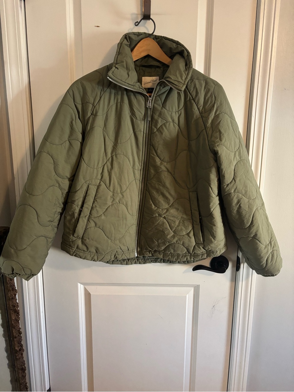 Olive Green Quilted Jacket - Lightweight Warmth